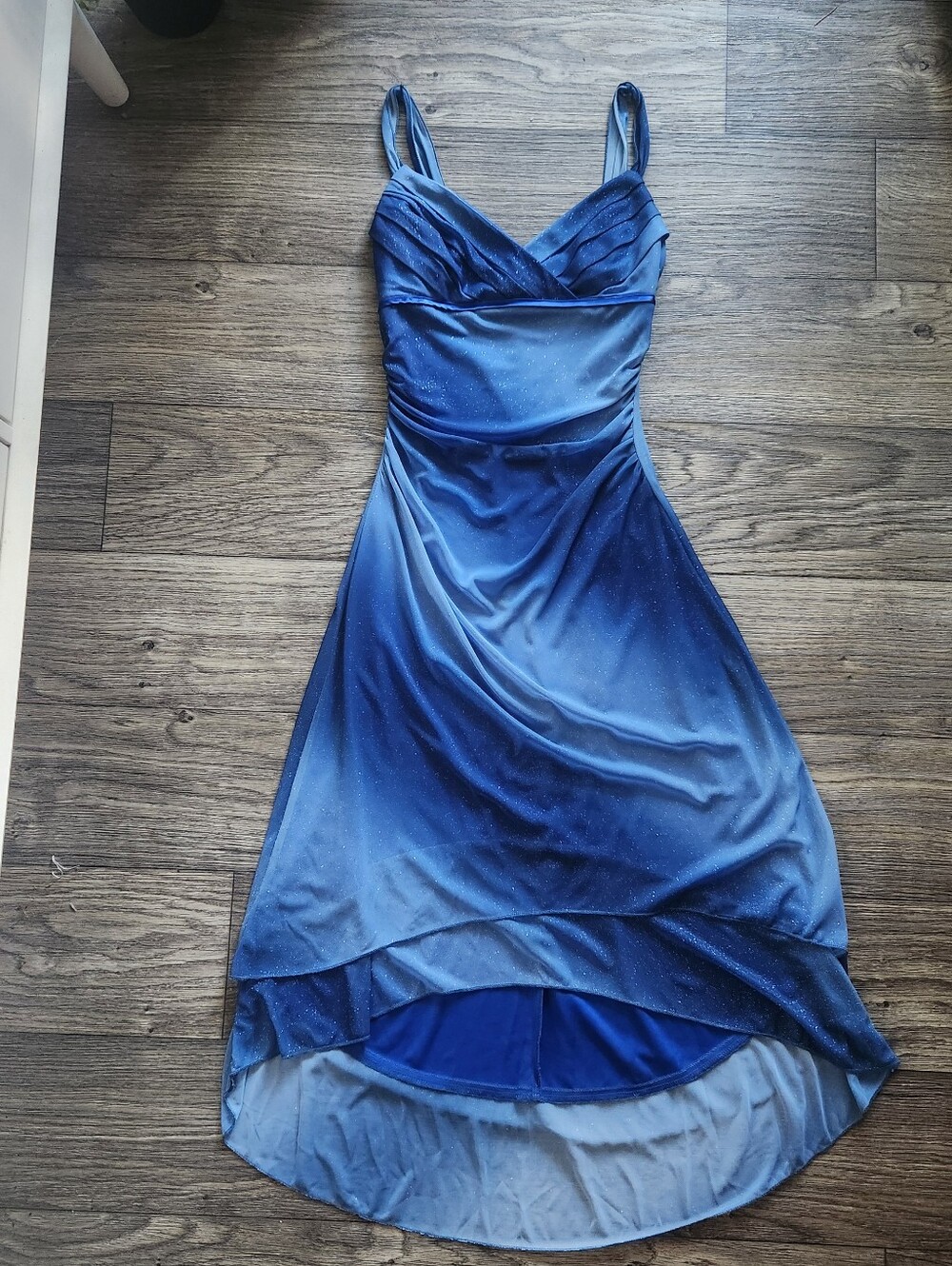 Ruby Rox Y2K Blue Ombre High Low Sparkly Midi Fairy Whimsical Dress Size M